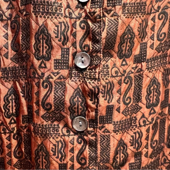 Vintage Chico’s Design Brown‎ & Black Mandarin Collar Long Lined Jacket. Size 3. - Picture 5 of 10